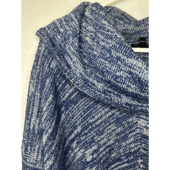 Express Sweater Oversized Cowl Neck Blue Marled XS Woman’s Acrylic / Wool - Picture 5 of 12